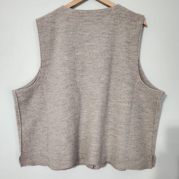 Eileen Fisher Lightweight Boiled Regenerative Wool Vest Dove Light Gray, 2X - Picture 6 of 12